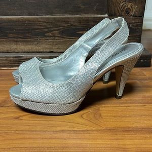 Sparkly Silver High Heels 8.5